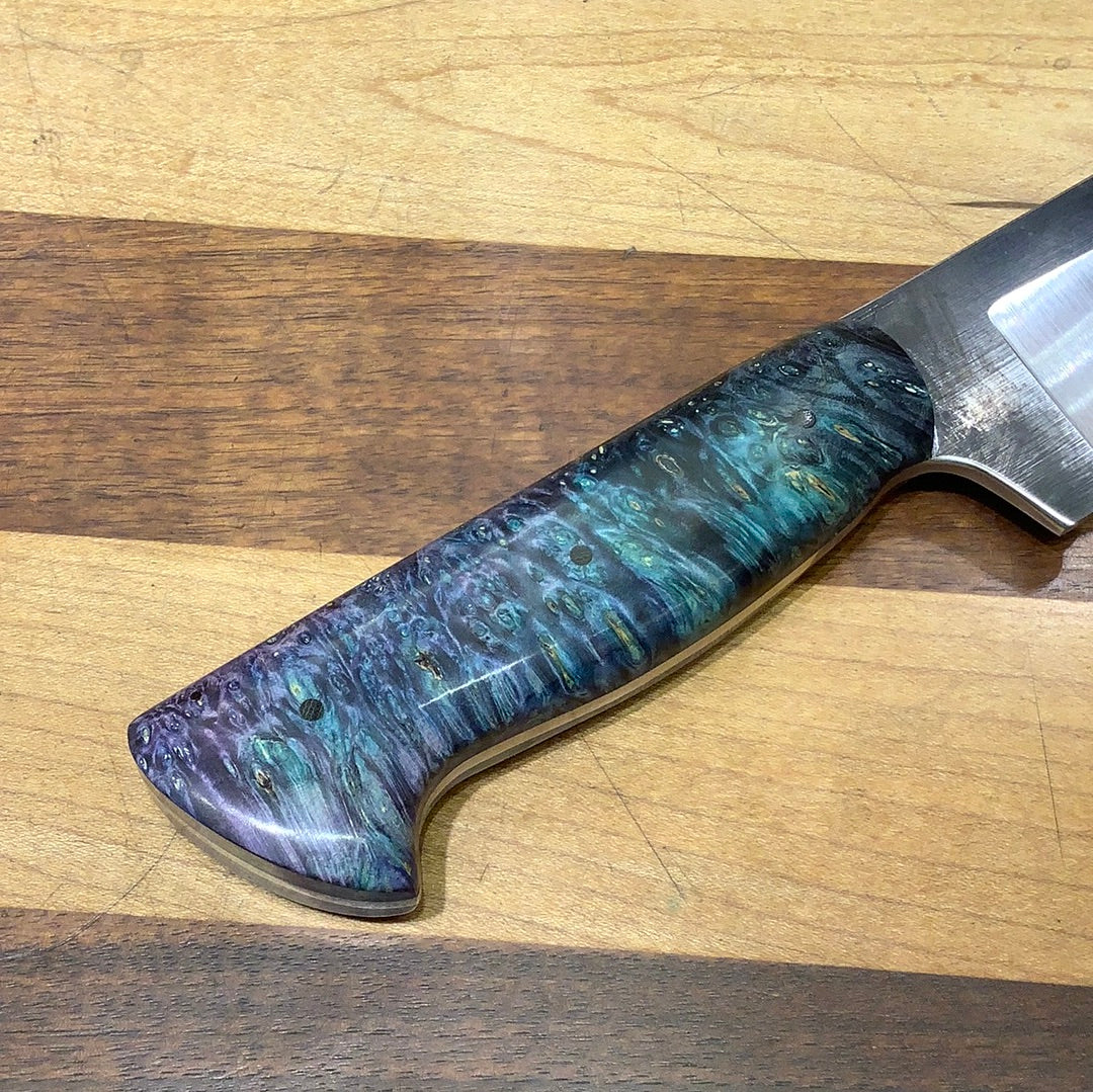 Harpoon Bowie with Double Dyed Box Elder Burl - Image 3