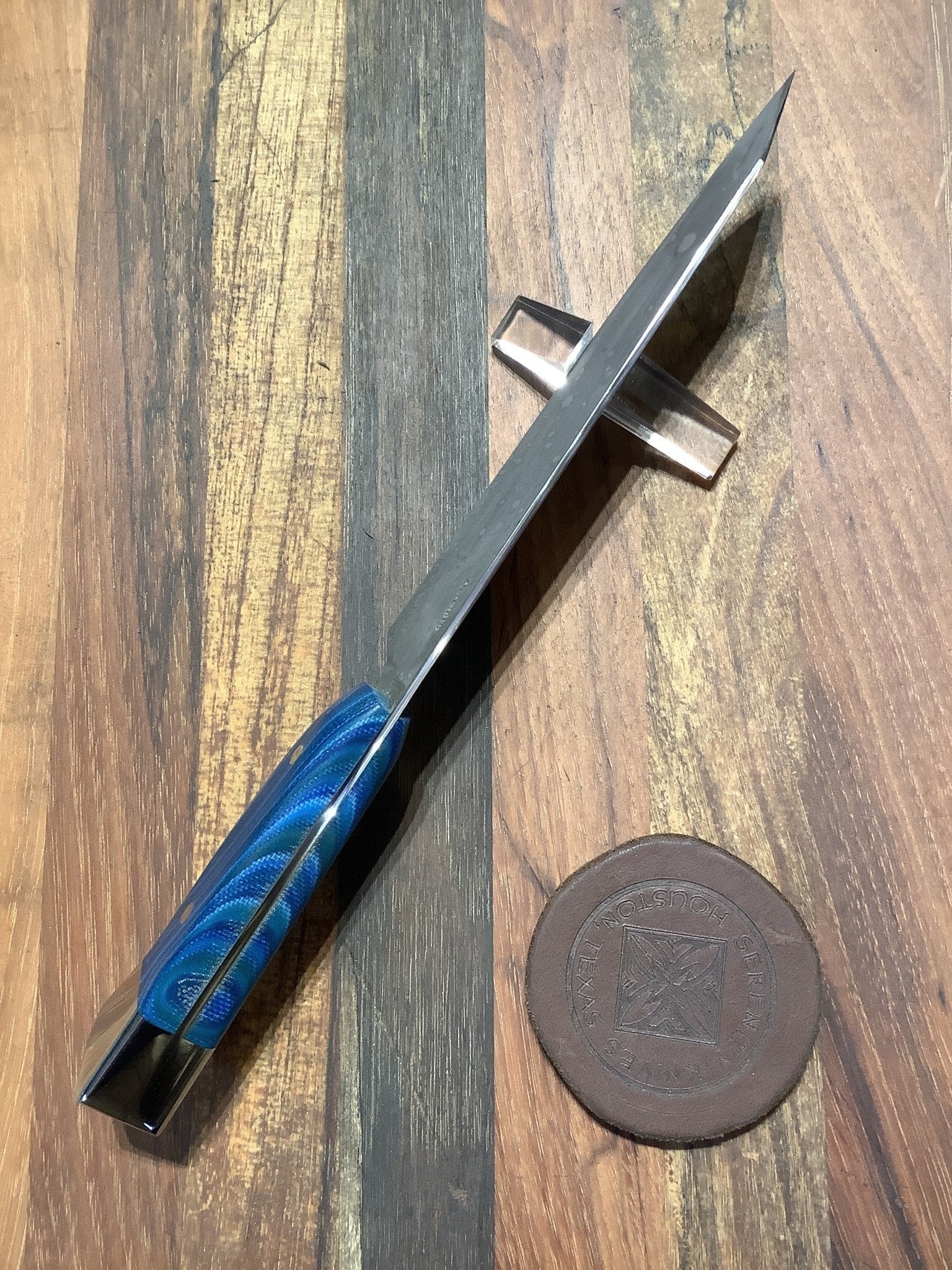 Petty with Acid Etch and Micarta handle with Pommel - Image 3
